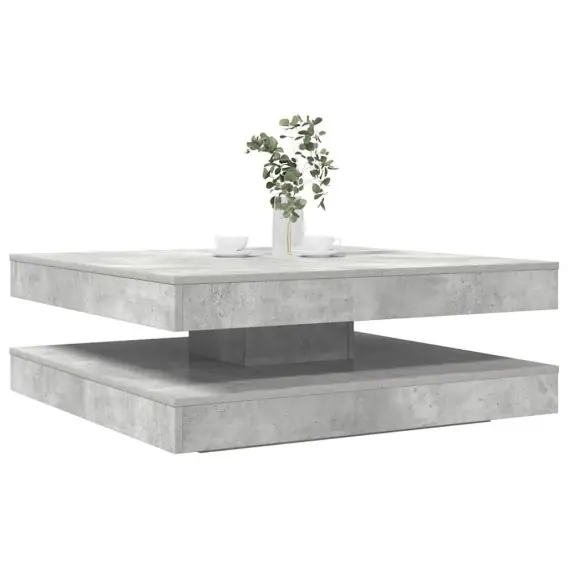 Zamów teraz Stolik kawowy obrotowy 360 stopni Betonowy szary 90x90x34,5 cm Lumarko! - Hurtownia wielobranżowa Lumarko